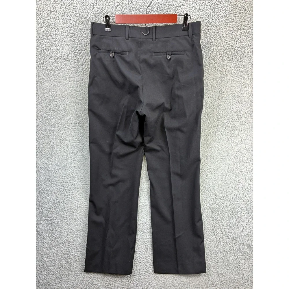 Banana Republic Flat Front Dress Pants Mens 32x30 Black Slacks Work Formal Suit